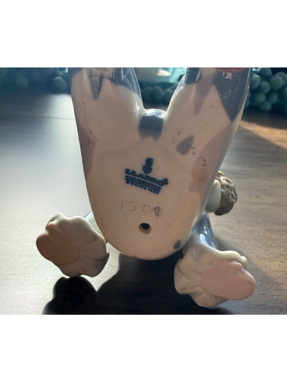Vintage Lladro Porcelain Harlequin Figurine Blue & White Sitting Clown 5730 With - Picture 6 of 6